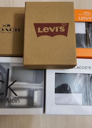Чоловічий подарунковий набір levi's: двосторонній шкіряний ремінь і портмоне (5020)10 фото