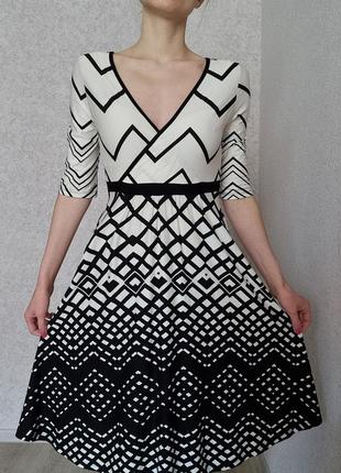 Элегантное черно-белое платье миди orsay