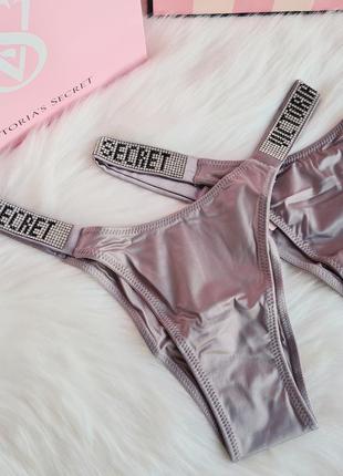 Сатинові трусики brazilian камінням victoria's secret