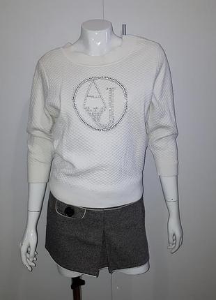 Брендовая кофта джемпер armani jeans оригинал + подарок юбка