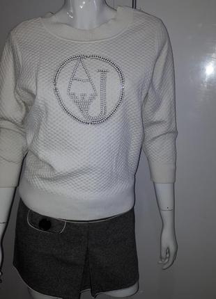 Брендовая кофта джемпер armani jeans оригинал + подарок юбка3 фото