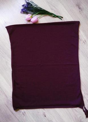 Модний трикотажний бордовий капор капюшон снуд хомут каптур фіолетовий марсала бордо3 фото