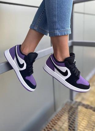 Жіночі кросівки nike air jordan 1 low purple ♦️ найк аїр джордан