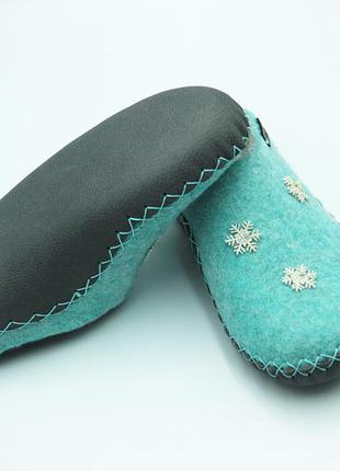 Повстяні жіночі тапочки "snow"2 фото