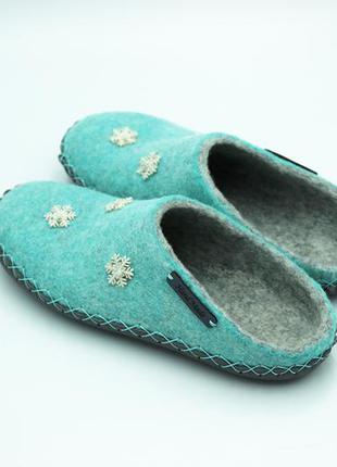 Повстяні жіночі тапочки "snow"5 фото