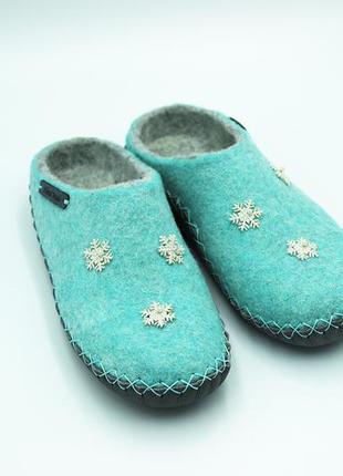 Повстяні жіночі тапочки "snow"6 фото