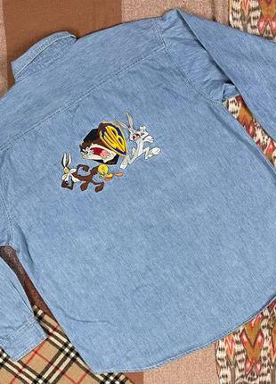 Мужская старая , винтажная рубашка warner bros. looney tunes 1998