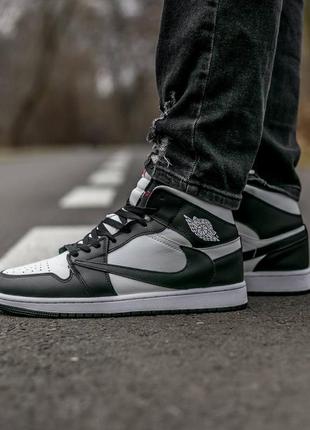 Кроссовки зимние Кроссовки мужские кожаные nike air jordan DAY 1 retro белые высокие
