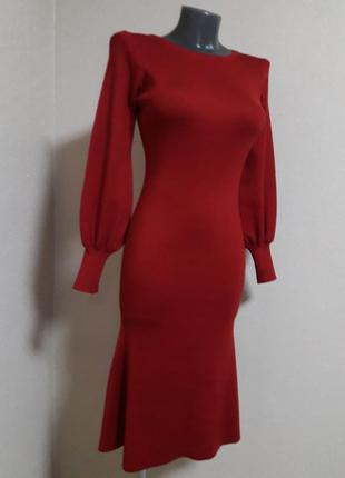 Шикарное,женственное,нарядное,фигурное,облегающее эффектное платье миди5 фото