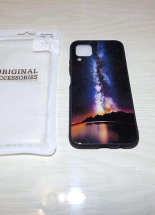 Чехол tpu+glass для huawei p40 lite с микрофиброй