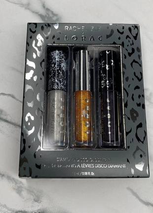 Набір блисків для губ lorac x rachel zoe diamond disco gloss trio moonlight kiss1 фото