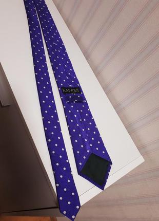 Краватка ralph lauren галстук шовк шолк оригінал ручна робота фіолет фиолетовый в горошок10 фото