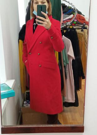 Демисезонное красное пальто миди primark4 фото