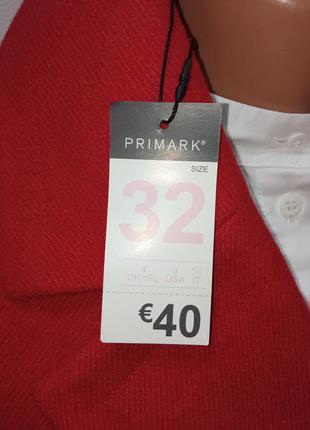 Демисезонное красное пальто миди primark3 фото