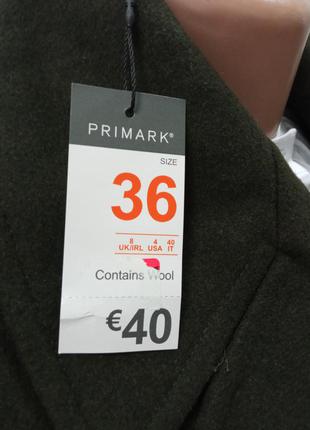 Военное женское тёплое пальто хакки с погонами primark6 фото