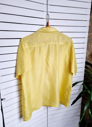 Шелковая женская желтая рубашка блуза винтвжная шелк 100%6 фото