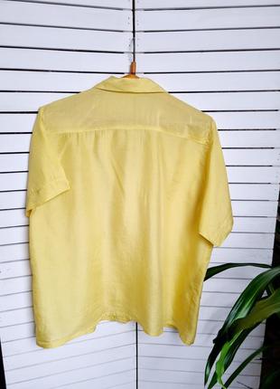 Шелковая женская желтая рубашка блуза винтвжная шелк 100%5 фото
