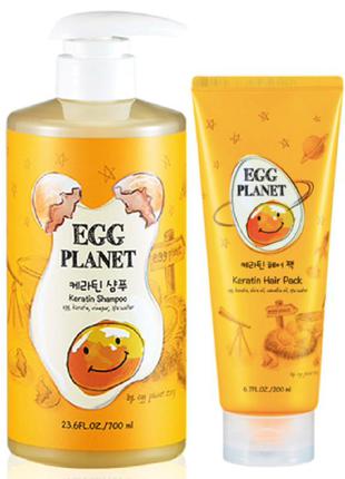 Набір засобів для волосся daeng gi meo ri egg planet keratin shampoo + hair pack