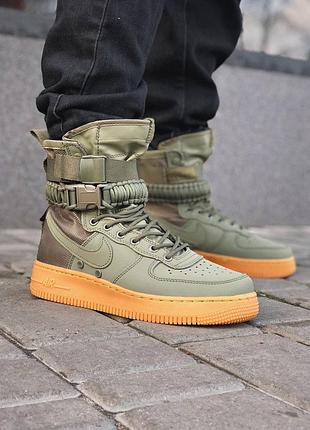 Кросівки nike sf air force 1 high khaki3 фото