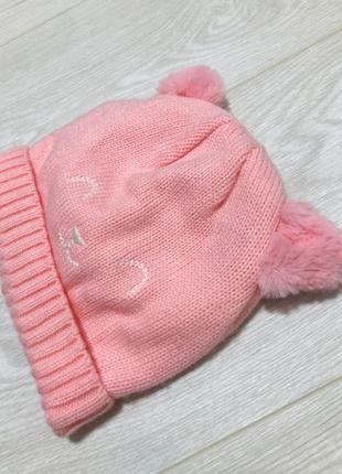 Зимова тепла шапка , шапка з вушками3 фото