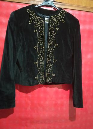 Пиджак велюровый с узором, размер м-л1 фото