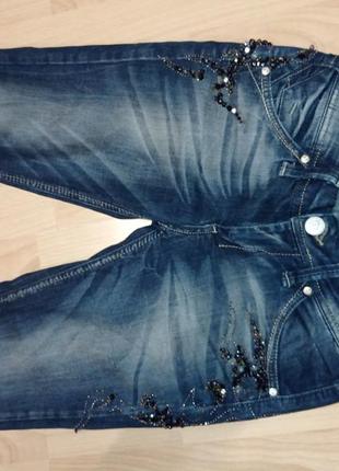 Турецкие стильные джинсы в камнях5 фото