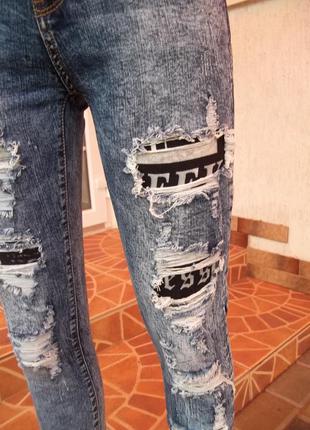 (44р - пояс- 76/80см) стрейчевые джинсы скинни джеггинсы треггинсы новые2 фото