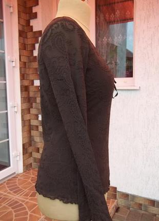 ( 46 / 48 р ) стрейчевый гипюровый свитер кофта блузка пуловер джемпер туника женская2 фото