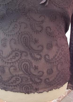 ( 46 / 48 р ) стрейчевый гипюровый свитер кофта блузка пуловер джемпер туника женская7 фото