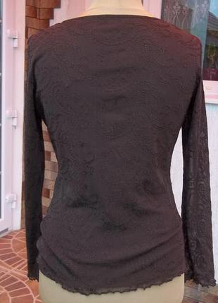( 46 / 48 р ) стрейчевый гипюровый свитер кофта блузка пуловер джемпер туника женская4 фото