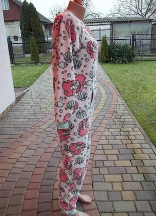 ( s - 44 р ) женская пижама кигуруми комбинезон флисовый б/у3 фото