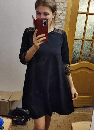 Платье туника с кружевом