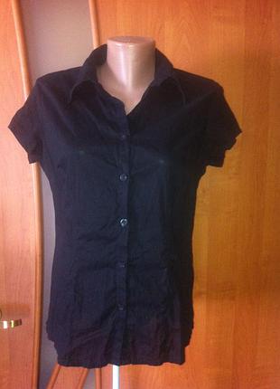 Черная рубашка с короткими рукавчиками