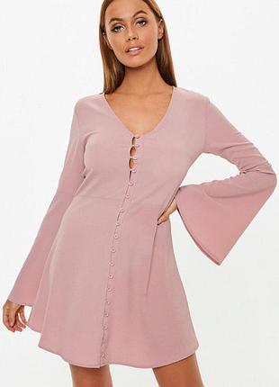 В наявності порошно рожеве плаття на гудзиках missguided zara