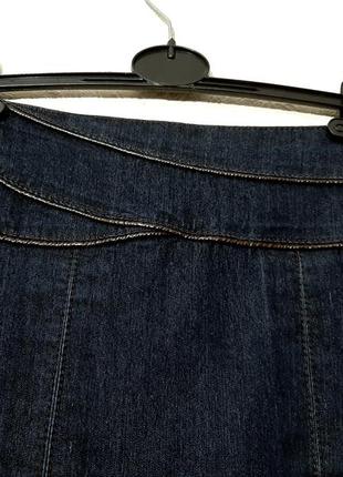 Gold sk брендовая юбка джинсовая синяя трапеции 2 склады миди женская коттон3 фото