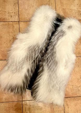 Меховая жилетка, арктическая лиса.элитная жилетка luxe качество.3 фото