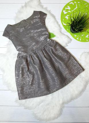 Нарядное платье с серебристым отливом4 фото