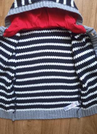 Кардиган, свитер, теплая кофта с капюшоном george на 18-24 мес,  1 5-2 года2 фото