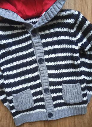 Кардиган, свитер, теплая кофта с капюшоном george на 18-24 мес,  1 5-2 года3 фото
