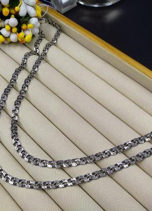 Серебряная мужская цепочка 60см 925 плетение бисмарк4 фото