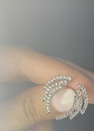 Сережки у стразах «крила ангела»