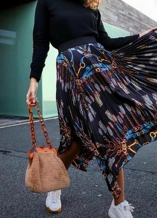 Плиссированая юбка zara