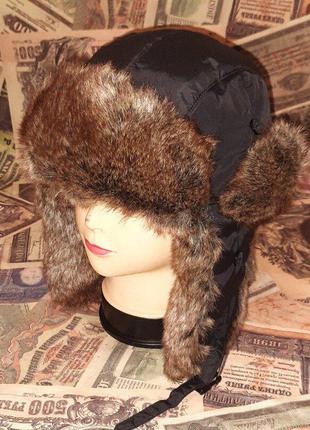 Теплая и стильная шапка-ушанка с мехом maxval. размер-56-582 фото