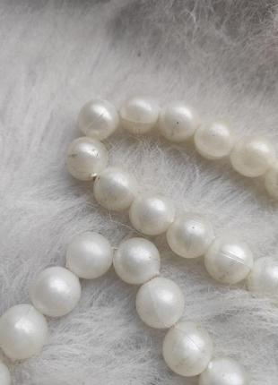 Длинное жемчужное ожерелье бусы белые с жемчугом7 фото