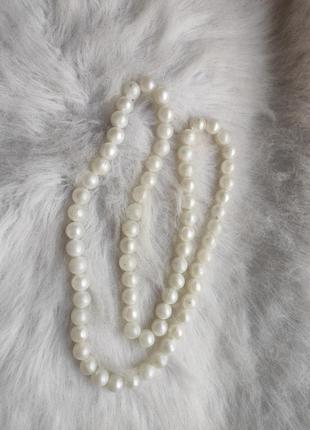 Довге намисто перлове намисто білі з перлами1 фото