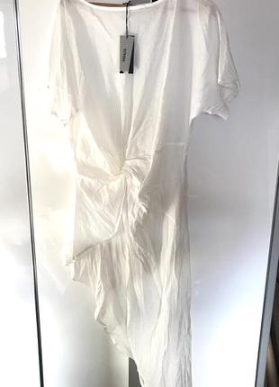 Шикарная белоснежная эксклюзивная рубашка с асимметричным низом vonda9 фото