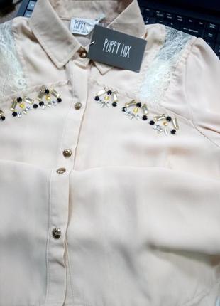 Распродажа! нарядная блуза кружево 42-44 poppy lux2 фото