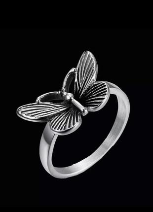 Кільце перстень з метеликом у вінтажному стилі5 фото
