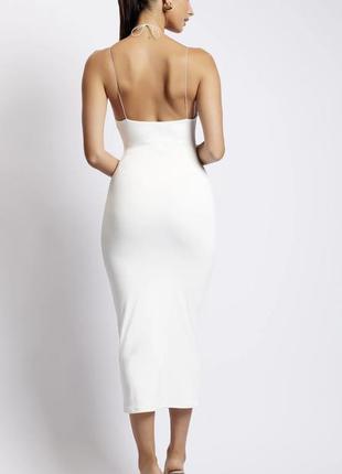 Біла сукня міді5 фото