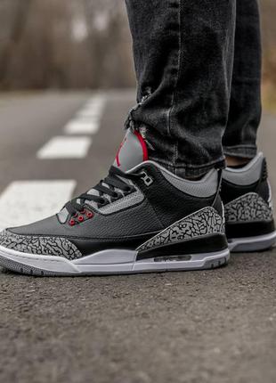 Кроссовки nike air jordan retro 3 black red